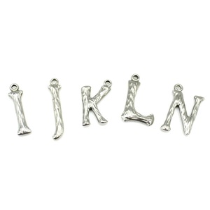 Pendentif alphabet en acier inoxydable, 26 lettres de A à Z, pour la fabrication de bijoux, collier, bracelet, breloques pour boucles d'oreilles, DIY - Product Image 4