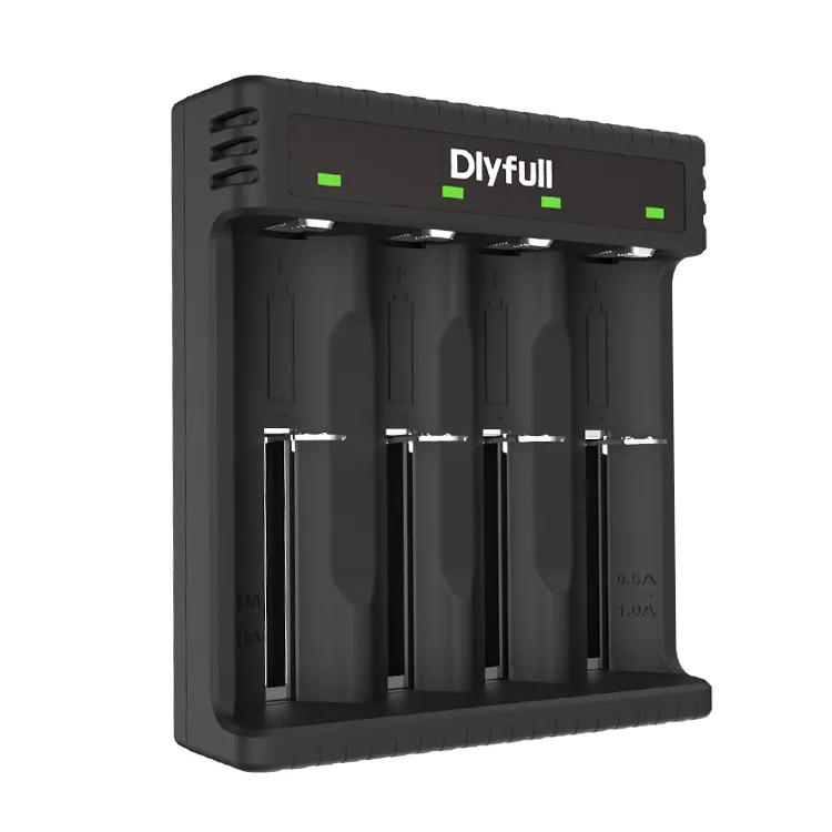 Chargeur de batterie Dlyfull U5 4 baies pour batterie rechargeable Li-ion 3.7V 18650 21700 26650