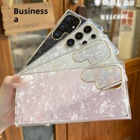Coque de téléphone transparente antichoc à couverture intégrale avec cadre électroplaqué à motif en TPU compatible avec S26 Ultra et S25 Edge