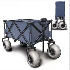 Premium Heavy Duty <strong>Folding</strong> <strong>Wagon</strong> Cart With TPU Inflatable Wheel Outdoor Collapsible Utility Cart For Camping <strong>Beach</strong> Picnic Hiking - Product Image 1