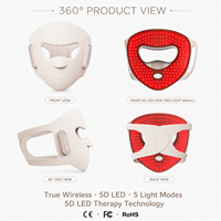 Masque facial LED Photon 3D sans fil professionnel, 4 longueurs d'onde, anti-âge, anti-acné, collagène, rechargeable, FCC CE OEM disponible