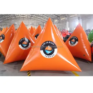 customized full printing water buoy Triangular Floating marker buoy inflatable triangle buoy for sale