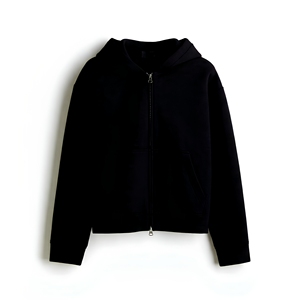 Men's Black Hooded Zip Up Sweatshirt Regular Fit Solid Colour Casual Fleece <b>Hoodie</b> With Front Pockets Autumn Wear 2027 - Product Image 1