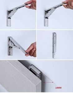 Handrail Heavy Duty Steel Cast Iron Support Hidden Wall Mount Metal Folding Floating <strong>Shelf</strong> <strong>Brackets</strong> for <strong>Shelves</strong> - Product Image 5