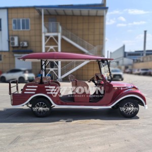 รถยนต์ไฟฟ้า ZOWN สไตล์วินเทจสำหรับนักท่องเที่ยว สีแดง หลายที่นั่ง ย้อนยุคคลาสสิก พร้อมหลังคาผ้าใบ - Product Image 4