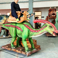 Grand manège animatronique Parasaurolophus à vendre, attraction personnalisée de dinosaure pour zone de loisirs pour enfants
