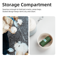 3 in 1 Petgo Trio Hands Free Cross-Body Tali Anjing Plastik Reflektif 1.3m dengan Desain Cetak dan Botol Air 200ml