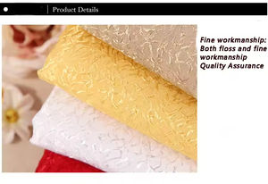 <span class=keywords><strong>Nappe</strong></span> de table ronde en polyester jacquard rouge et or de luxe, bicolore, pour hôtel, banquet, mariage - Product Image 3