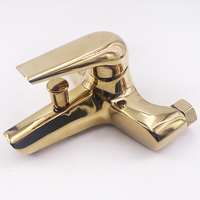 ITALOMIX Mitigeur thermostatique de luxe 3 voies pour bain et douche, mural, en alliage de zinc doré brossé, robinet de douche chaud/froid avec valve en céramique