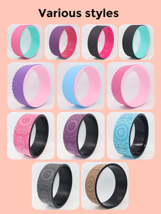 Top One Eco Friendly PU ABS Matériel Bas du Dos Massage Cercle Anneau Ensemble Gym Fitness Yoga Roue - Product Image 5