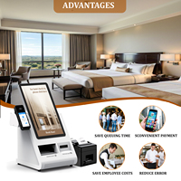Hotel-Desktop-Selbst-Check-in-Kiosk Android-POS-Zahlungskiosk Touchscreen-Self-Service-Kiosk mit Reisepass-Scanner und Kartenausgabe