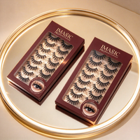 IMAGIC Vente en gros de cils artificiels 3D faits à la main de qualité supérieure, 8 paires, cils longs et recourbés naturels pour le maquillage quotidien