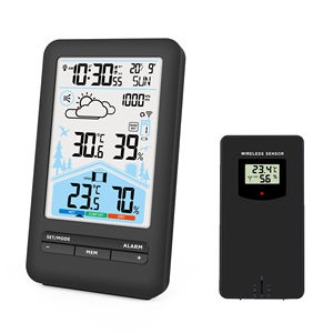 Jam Digital termometer higrometer, stasiun cuaca rumah, jam Digital dalam ruangan luar ruangan, Monitor kelembaban taman, stasiun cuaca - Product Image 1