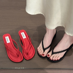 Minimalist Wedge Heel <b>Flip</b> <b>Flops</b> for Women Thick Soled Open Toe Cool Feeling Summer Sandals - Product Image 1