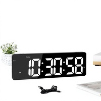 Jam Elektronik Layar Besar LED Ultra-HD 16-inci Cina Sinkronisasi Waktu Otomatis Desain Minimalis Modern Termometer