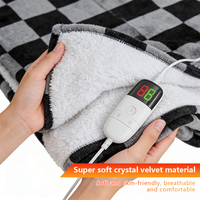 Couverture chauffante électrique, couverture chauffante en flanelle douce avec contrôleur numérique, protection contre la surchauffe, lavable en machine pour canapé-lit