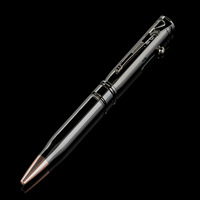 Pena Styling Bentuk Peluru Kreatif Desain Baru Logo Kustom Hadiah Bisnis 1.0mm Logam Senapan Muskete dengan Mekanisme Bolt Action dan Klip