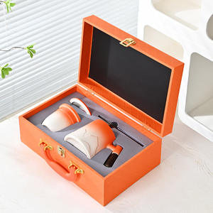 Juego de Té en Caja de Regalo, Taza de Cerámica con Cuchara y Cuchillo para Oficina, Celebración de Aniversario, Logotipo Personalizado, Origen Dehua - Product Image 4