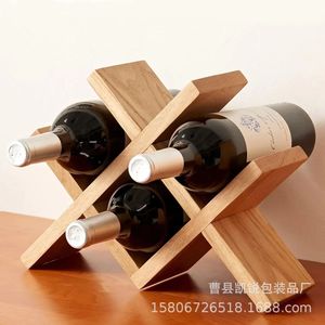 Estante para vino de madera con forma de diamante, soporte para botellas para bar en casa, duradero, para uso en fiestas - Product Image 1