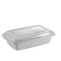 Boîte à bento jetable en plastique blanc à 1 2 3 compartiments pour la préparation et le stockage des repas avec couvercles