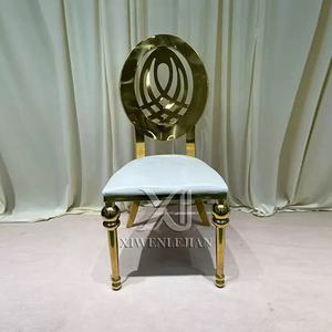 เก้าอี้เหล็กสแตนเลสสีทองแบบซ้อนได้สำหรับงานแต่งงานและกิจกรรมกลางแจ้ง - เฟอร์นิเจอร์เชิงพาณิชย์ที่ทนทาน - Product Image 4