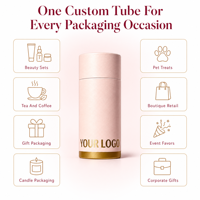 Custom Printed Pink Paper Tube Packaging OEM Cylindrical Gift Container With Logo Color Material Size Design For Brands