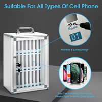 Glosen B2636 – Boîte de rangement industrielle en aluminium à 24 compartiments pour téléphones, empilable, idéale pour la gestion des téléphones des étudiants – Commande en gros