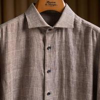 Kemeja Linen Flax Murni Pria 100% Kain Alami Produsen Logo Kustom Grosir Massal Bernapas Ringan untuk Musim Panas dan Pantai