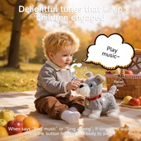 Jouet en peluche pour enfants Tumama, chien Schnauzer intelligent à commande vocale, chiot IA, chien intelligent qui marche, s'assoit, jouet musical en peluche