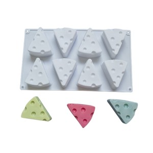 Silicone Cheese Mold 8-Cavity Flexible Non-Toxic Reusable For Cake Mousse Ice Cream Soap DIY - Product Image 1