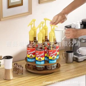 ชั้นวางน้ำเชื่อมกาแฟแบบตั้งโต๊ะทำจากไม้, ชั้นวางซองน้ำตาลและเครื่องปรุงแบบตั้งโต๊ะ, กล่องจัดระเบียบเก็บกระป๋องกาแฟ 2 ชั้น - Product Image 2