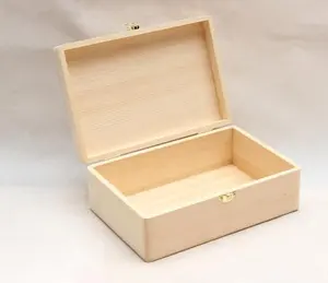 Caja de madera lisa barata sin terminar