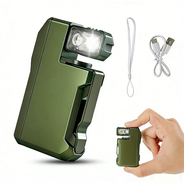 Portable Mini Light EDC Flashlight 400 Lumens Waterproof Torch 180° Rotating Head With Magnetic Tail Light