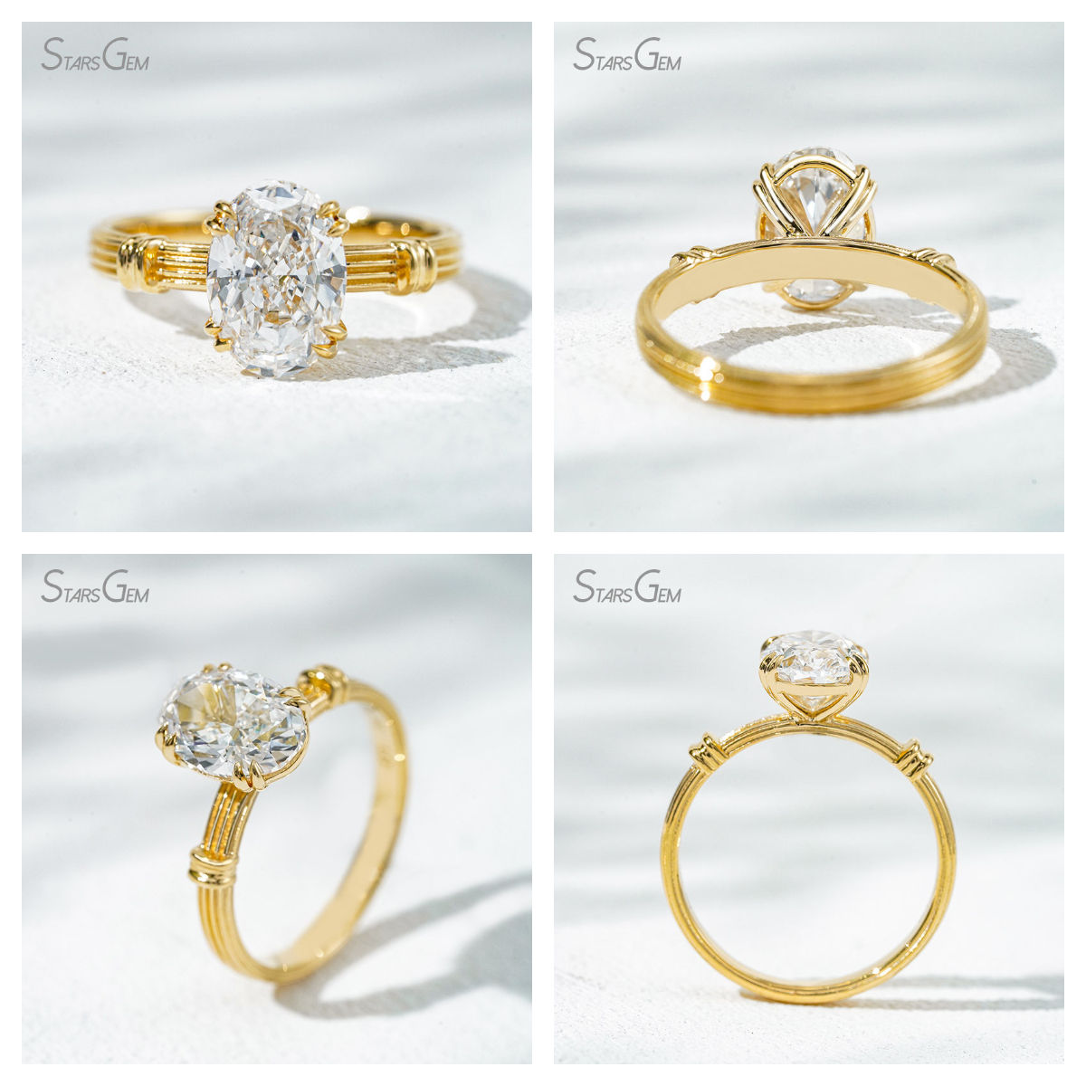 18k yellow gold 1CT oval