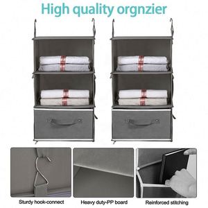 Hanging Closet <b>Storage</b> Organization 6-shelf PVC <b>Storage</b> <b>Boxes</b> & Bins Stainless Steel Square Sewing - Product Image 4