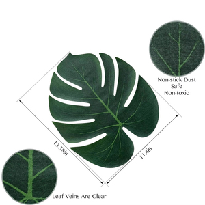 Grand dessous-<span class=keywords><strong>de</strong></span>-plat tropical en feuilles <span class=keywords><strong>de</strong></span> palmier artificielles vertes, décoration <span class=keywords><strong>de</strong></span> <span class=keywords><strong>table</strong></span> pour fête hawaïenne, décoration sur le thème <span class=keywords><strong>de</strong></span> la plage - Product Image 2