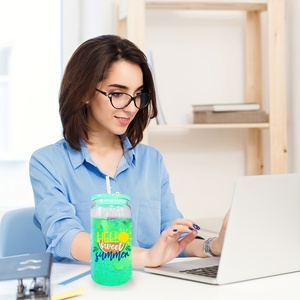 Nueva lata en forma <span class=keywords><strong>de</strong></span> tazas transparentes puede 16oz plástico acrílico Soda puede botella <span class=keywords><strong>de</strong></span> agua <span class=keywords><strong>con</strong></span> tapas <span class=keywords><strong>de</strong></span> PP coloridos - Product Image 5