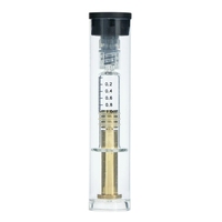Seringue en verre Luer Lock de 1 ml avec piston en métal doré, embout émoussé et étui magnétique en plastique