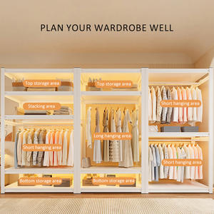 Étagères Simple Placard Location Chambre Avec Maison Chambre Assemblage Métal <span class=keywords><strong>Angle</strong></span> Acier Art Stockage Ouvert Checkroom - Product Image 2