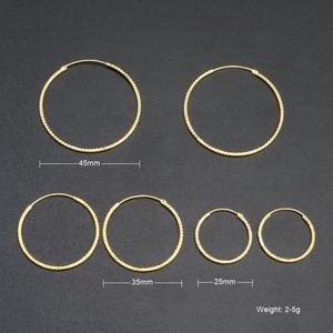 JXX Venta al por mayor Pendientes Huggie grandes chapados en oro de 24K, de latón delicado, para mujer, clásicos, a la moda, religiosos, para fiesta, de aleación de cobre - Product Image 2