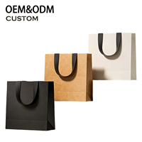 Sac en papier kraft recyclable, biodégradable, durable, multicolores, avec poignées en ruban satiné, écologique, luxe, pour les achats, les cadeaux et la promotion