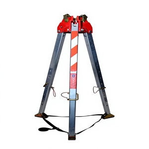 Trépied manuel en acier inoxydable jaune avec barre rayée, pieds réglables, câble en acier, hauteur de levage 20m - Product Image 4