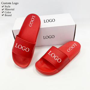 Klassieke Stijl Pvc Aanpassen Logo Rode Slippers Voor Mannen Aanpassen Blanco Slip Sandalen Slippers Mannen Aangepaste Logo Dia 'S