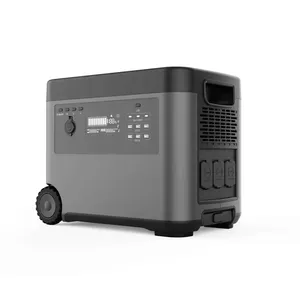 Generator surya, untuk penyimpanan energi rumah, Generator surya luar ruangan portabel 2000W AC/DC outlet Backup LiFepo4 baterai