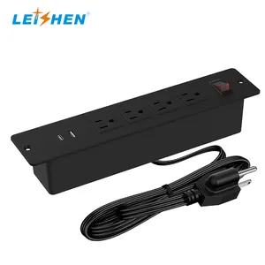 4 US OUTLETS USA Standard Table Power StrIp Desktop Socket charger outlet PD20W 45W 60W USB plug TR Receptacle with ETL quality