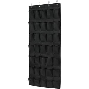 Over The Door <b>Shoe</b> Organizer 35 Pockets Mesh Hanging Rack Black For <b>Shoes</b> Behind Doors On Walls - Product Image 1