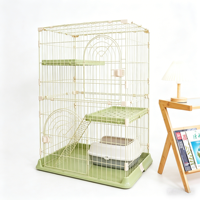 Cage à chat robuste avec rampe d'accès, grande maison pour chat d'intérieur pour famille multi-chats