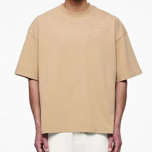 T-shirts pour hommes vierges, coupe ample, col rond, 100% coton, épais, à épaules tombantes, personnalisables, vente en gros - Product Image 1