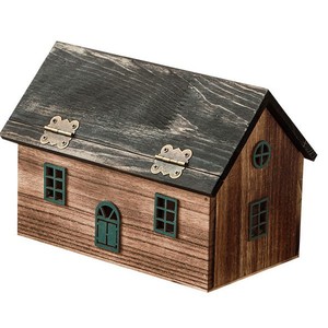 Dream House Tissue Box <b>Wooden</b> House Shape Organizer Desktop Storage For Living Room Decor - Product Image 5