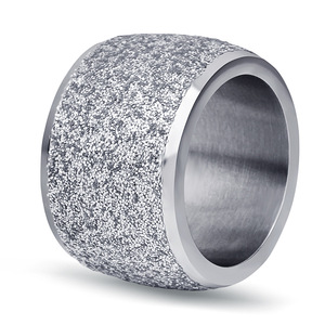 Stainless Steel Ring 16mm <b>Brushed</b> Finish Unisex Fashion Jewelry Gift - Product Image 1